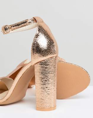 rose gold block heels asos