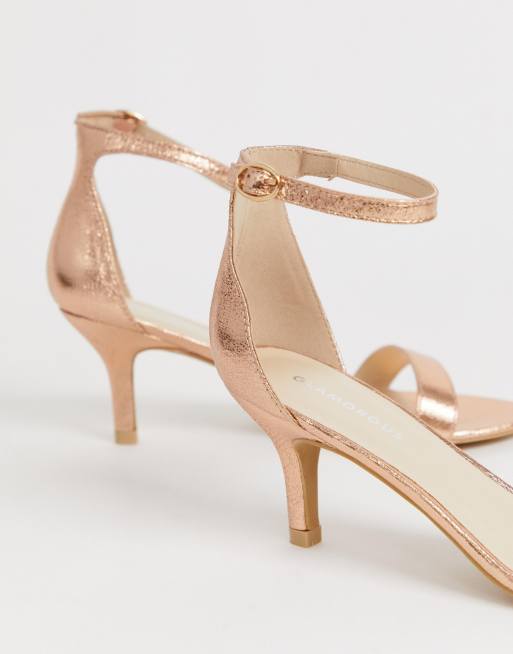 Rose gold shoes deals small heel