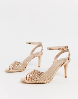 rose gold strappy shoes