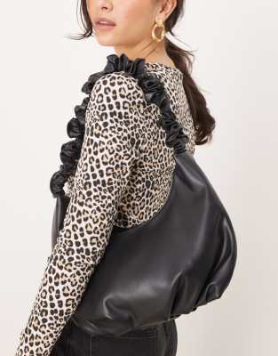 Glamorous Glamorous rouched top handle bag in black