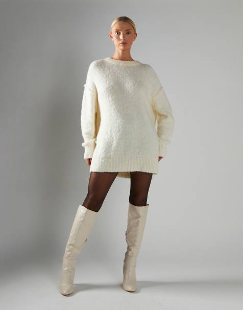 Glamorous Round neck jumper in cream - view 1