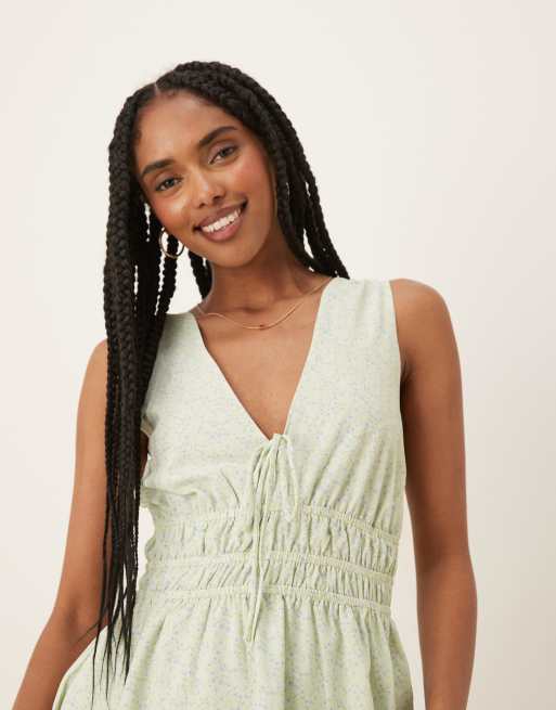 ditsy floral ruched dress Glamorous ruched strap mini dress in ditsy floral