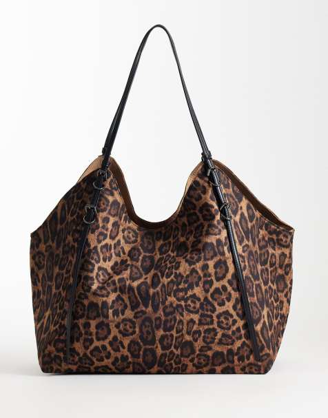 Glamorous ruime tote tas met luipaardprint in bruin - view 1