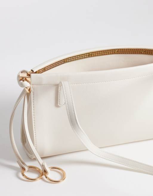 Glamorous - Ruimvallende schoudertas in crème, 4 van 4