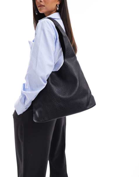 Glamorous - Ruimvallende totetas met schouderband in zwart - view 1