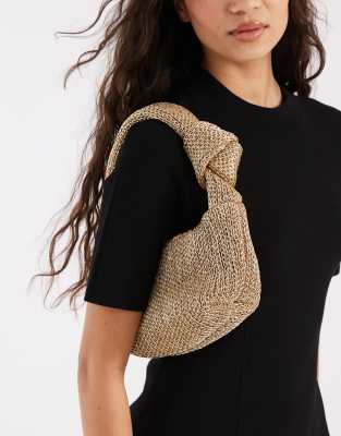 Glamorous - Sac à main effet tressé - Doré