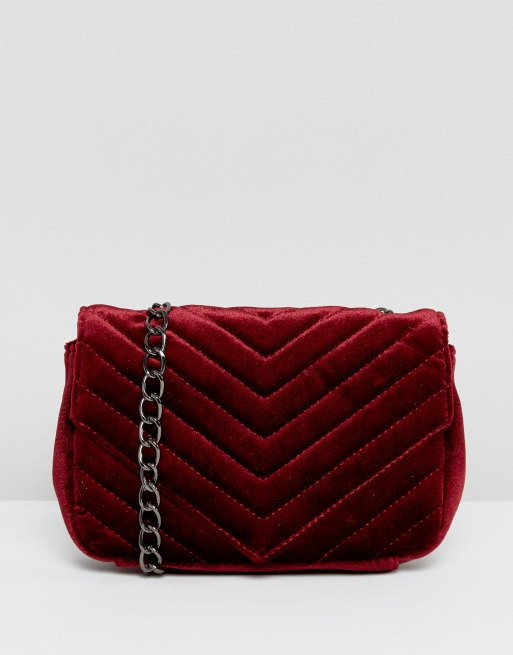 Sac shop velours rouge