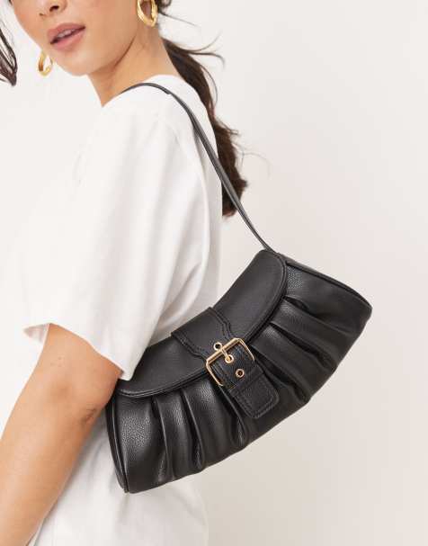 Glamorous - Sac porté épaule froncé avec boucle - Noir - view 1