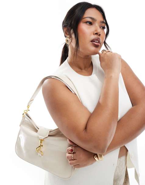 Glamorous - Sac porté épaule souple avec fermoir doré - Crème - view 1