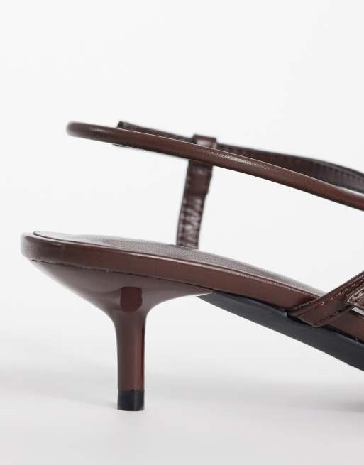 Glamorous - Sandalen met kittenhak in bruin, 3 van 4