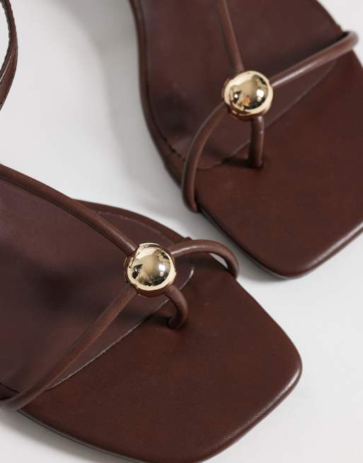 Glamorous - Sandalen met kittenhak in bruin, 4 van 4