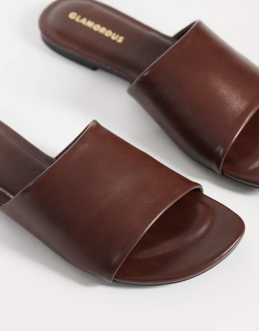 Glamorous – Sandalen zum Hineinschlüpfen in Schokoladenbraun, 4 von 4