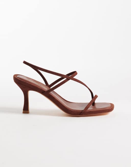 Glamorous - Sandales à talon minimalistes en suédine - Marron