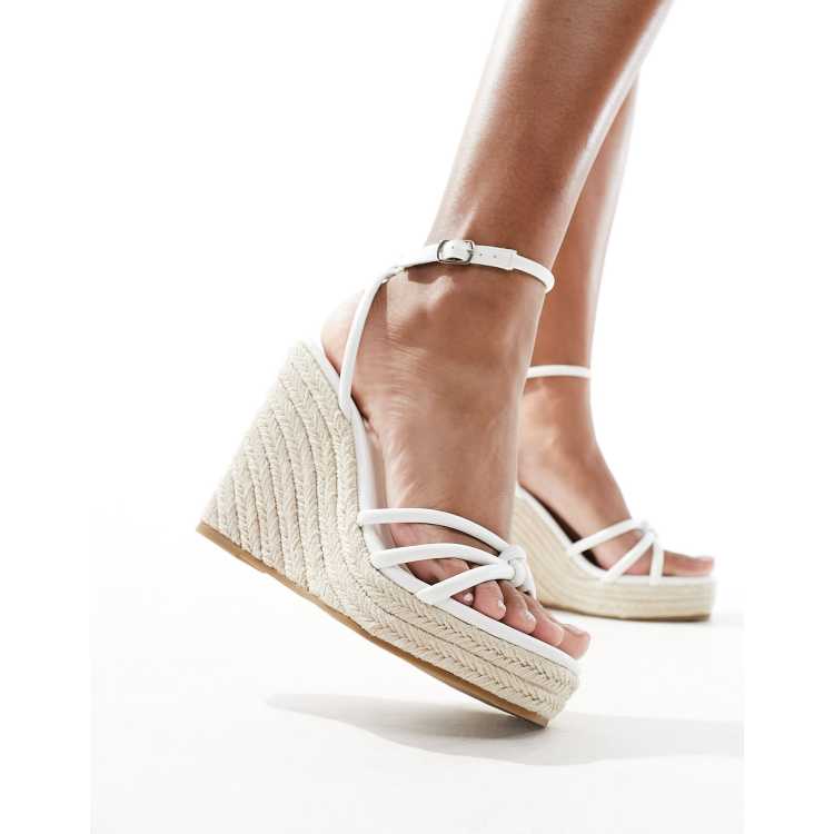 Glamorous Sandales compensees a talon facon espadrille Blanc ASOS