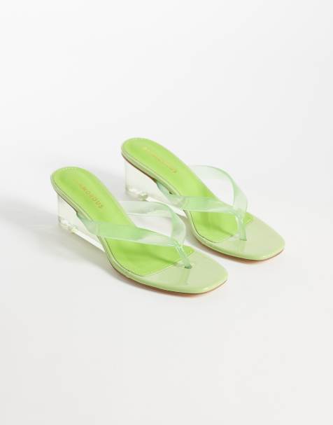 Glamorous - Sandales compensées en plastique souple - Vert - view 1