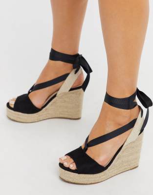 sandales compensées à nouer