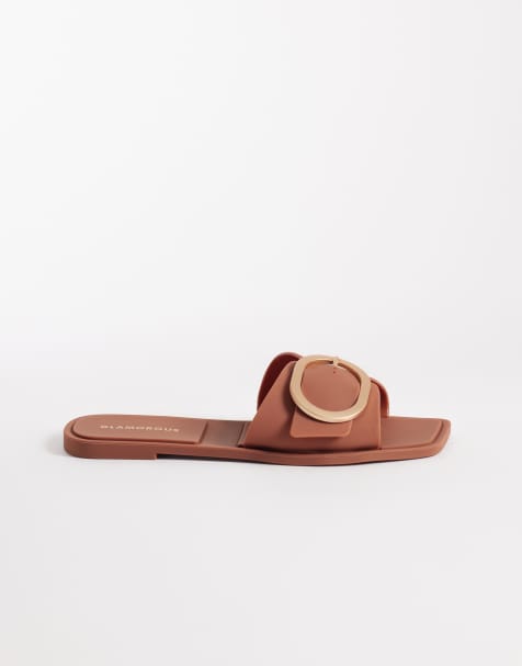 Glamorous - Sandales en plastique à boucles - Marron - view 1
