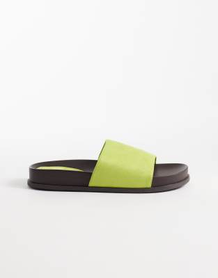 Sandales en suédine à semelle moulée - Vert 39