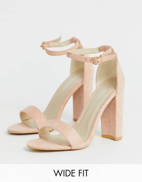 Glamorous - Sandales minimalistes pointure large à talons - Blush