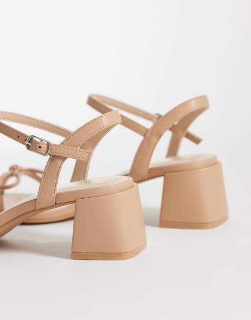 Glamorous - Sandali con tacco largo bassi beige, 4 di 4