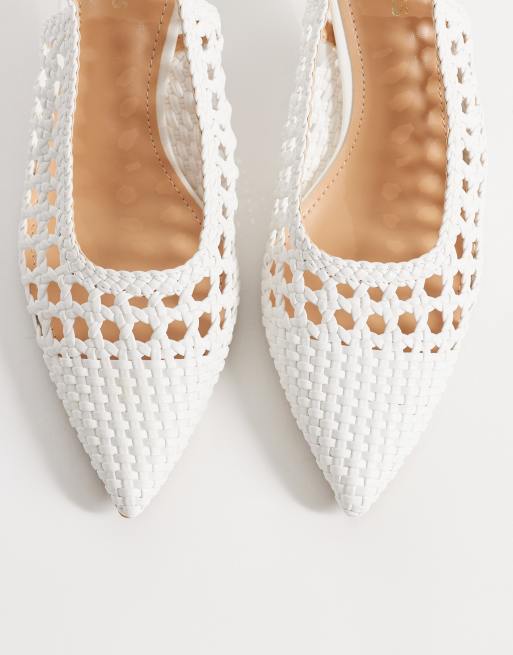 Glamorous - Scarpe con tacco e cinturino posteriore bianche, 2 di 4