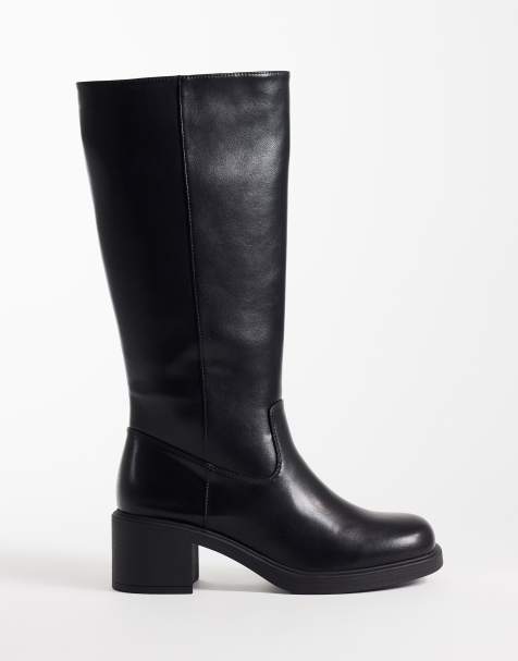 Glamorous Schlupf-Kniestiefel in Schwarz - view 1