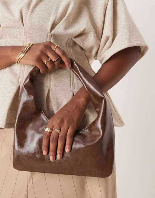 Glamorous – Schultertasche in Schokobraun 