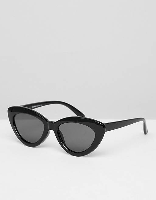 Glamorous – Schwarze Sonnenbrille mit spitzem Katzenauge