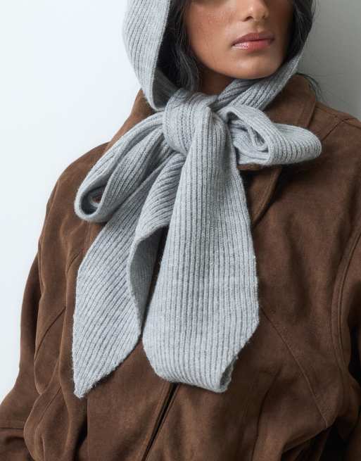 Glamorous sciarpa triangolare con cappuccio grigia, 5 di 5