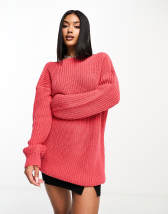 ASOS DESIGN chunky jumper with high neck in animal stripe pattern