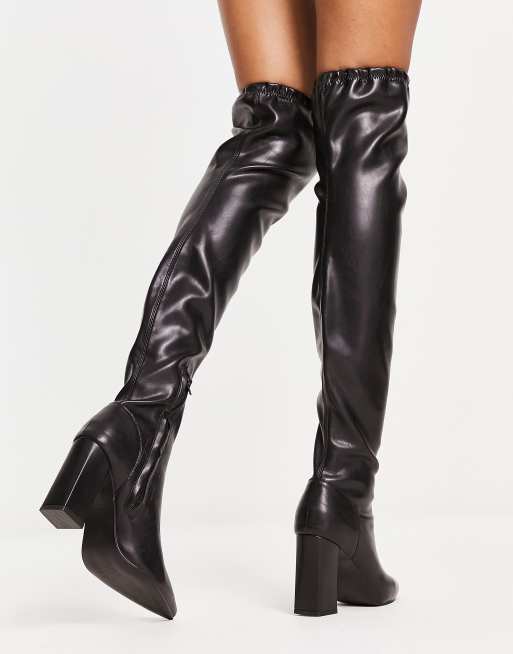 Block knee hotsell high boots