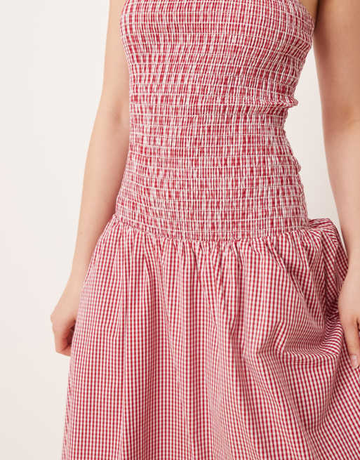 red gingham drop waist dress Georgie Red Gingham Short Dress | Women's Clothing main image 0