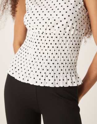 Glamorous Shirred Ruffle Top In Multi