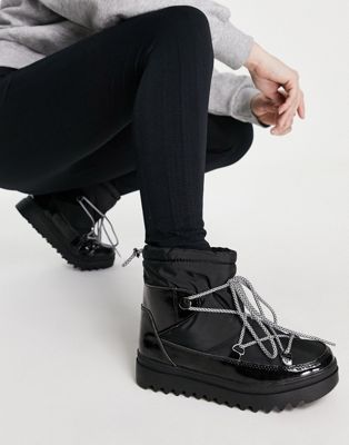 Glamorous short snow boots in black