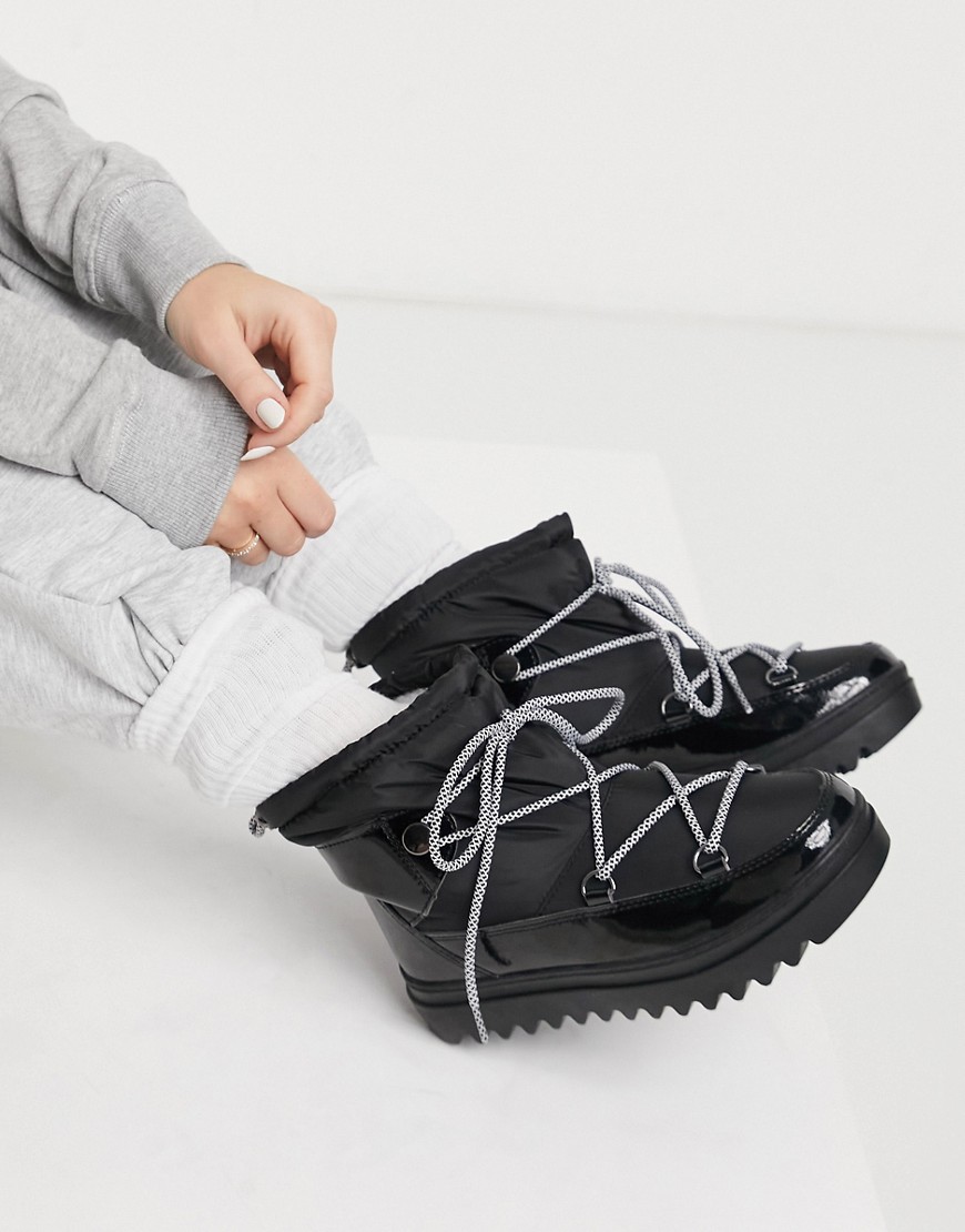 Glamorous Short Snow Boots In Black | ModeSens