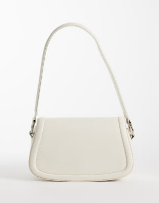 Glamorous shoulder saddle bag in cream