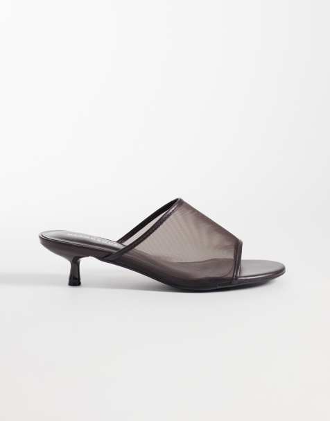 Glamorous – Siateczkowe sandały na obcasach-kaczuszkach w kolorze espresso - view 1