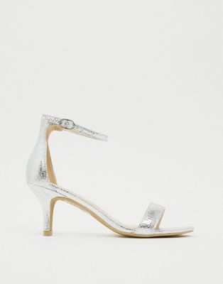 asos silver heels