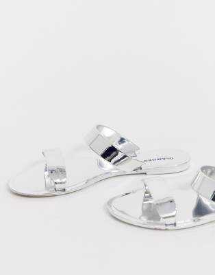 silver sandals flat