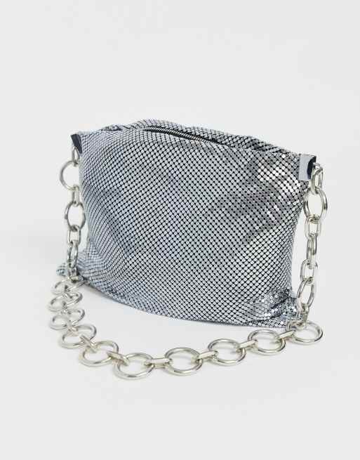 Silver store chain bag