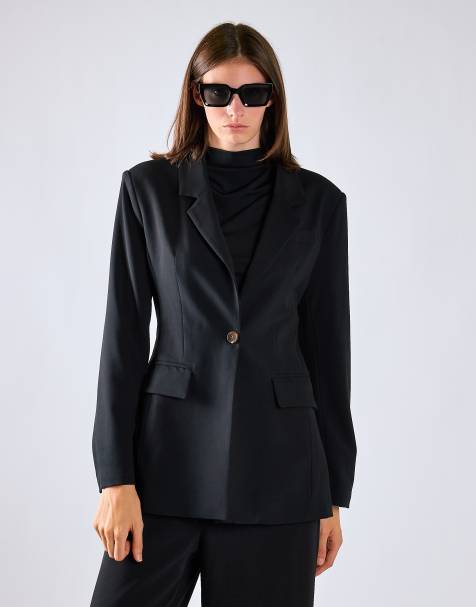 Glamorous Single-button tailored blazer in black - view 1