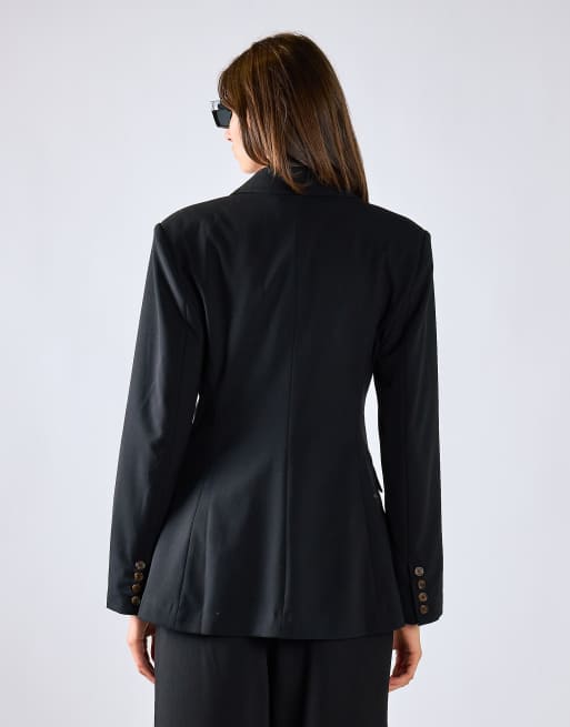 Glamorous Single-button tailored blazer in black, 2 of 4