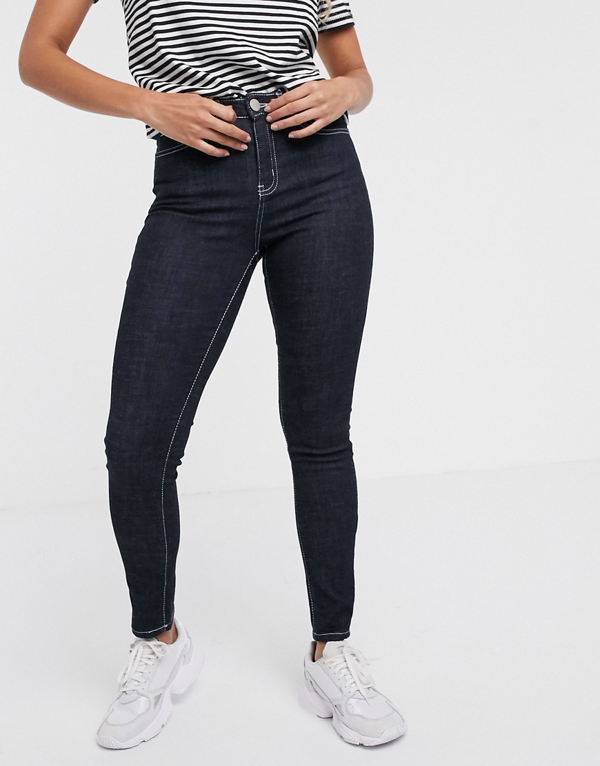Glamorous - Skinny enkellange jeans in indigo-Blauw