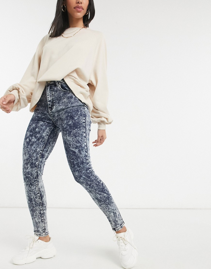 Glamorous - Skinny jeans in donkerblauwe wassing