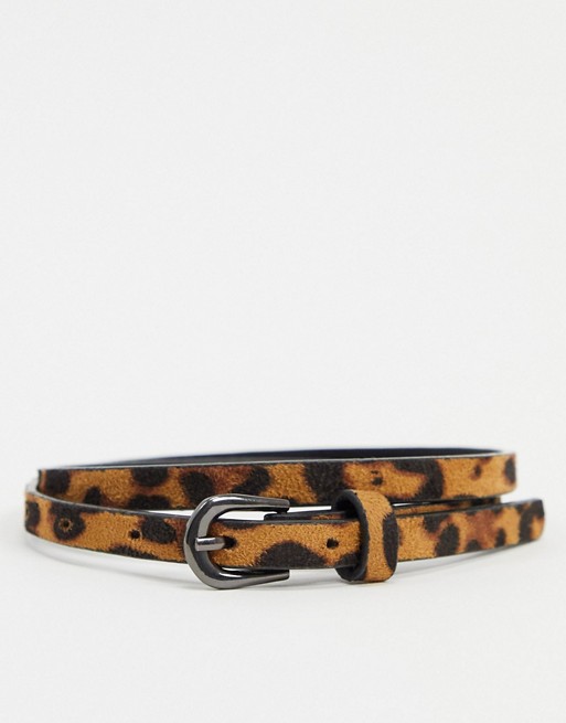 Glamorous skinny waist & hip leopard belt