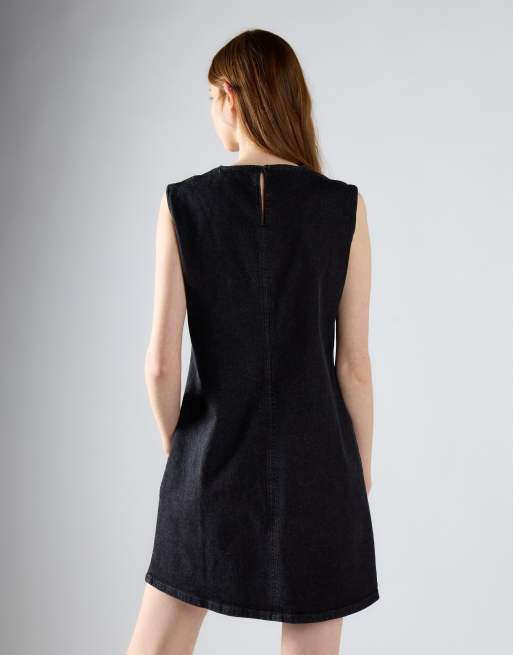 Glamorous Sleeveless denim mini dress in black denim, 4 of 4