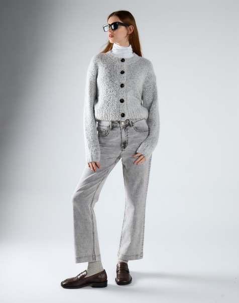 Glamorous Slim straight jeans in light grey wash - view 1