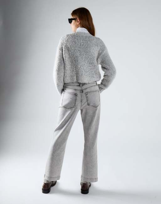 Glamorous Slim straight jeans in light grey wash, 4 of 4