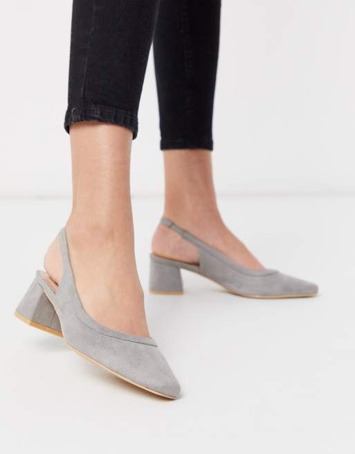 Grey suede slingback on sale shoes