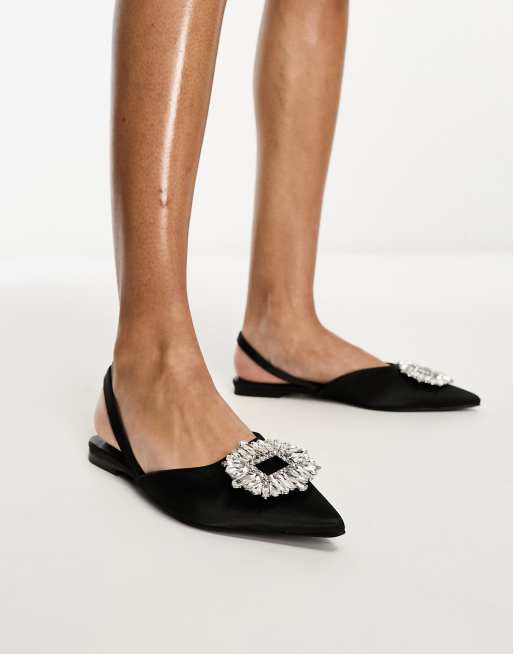 Embellished store pointed flats